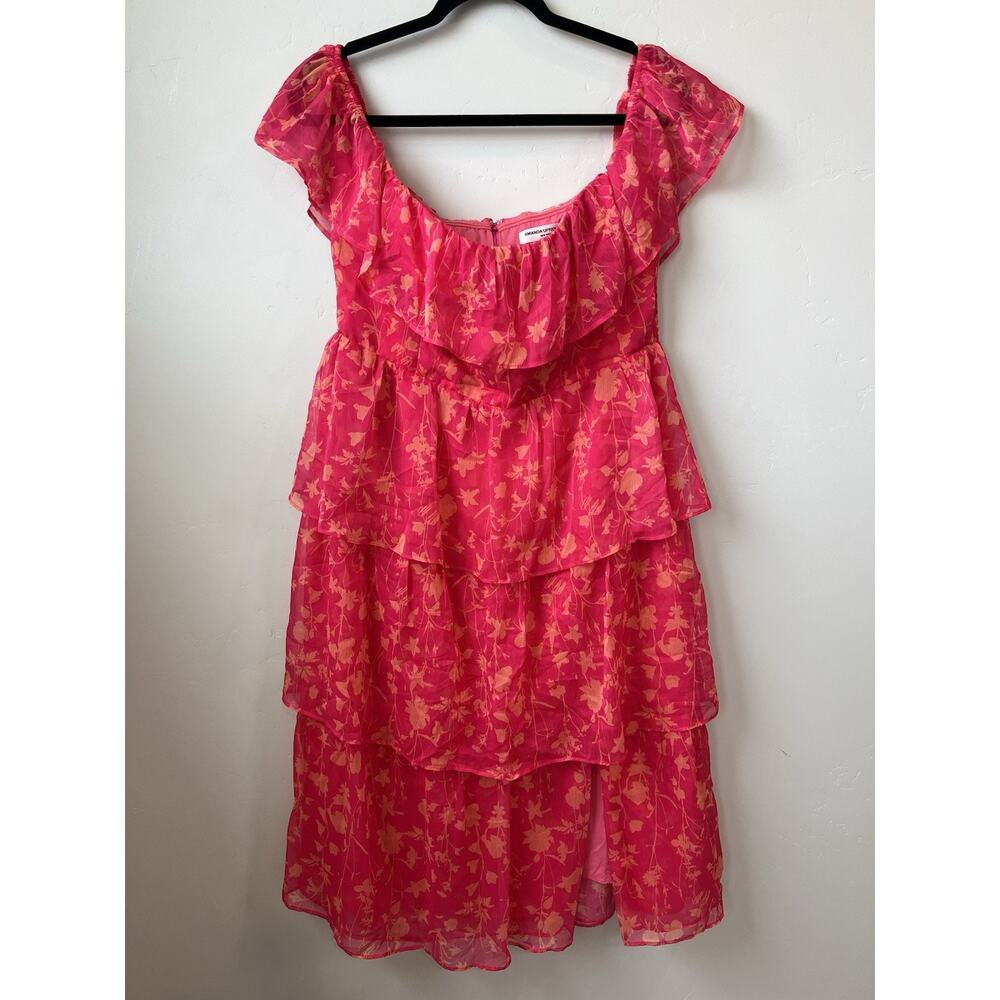 Amanda Uprichard Venezia Midi Teared Dress Floral Romantic, Size XL MSRP $268 - Picture 3 of 11